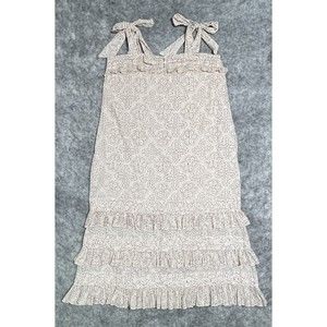 CLEOBELLA Tiered Midi Dress Women's Small Dotted 100% Cotton Pink